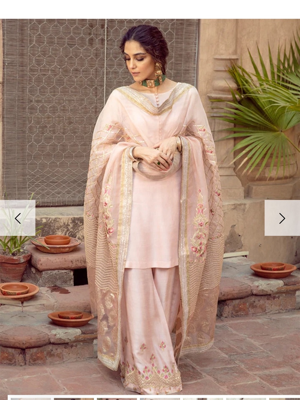 Elegant Pale Pink Embroidered Women’s Dress with Dupatta - Picture 6 of 16